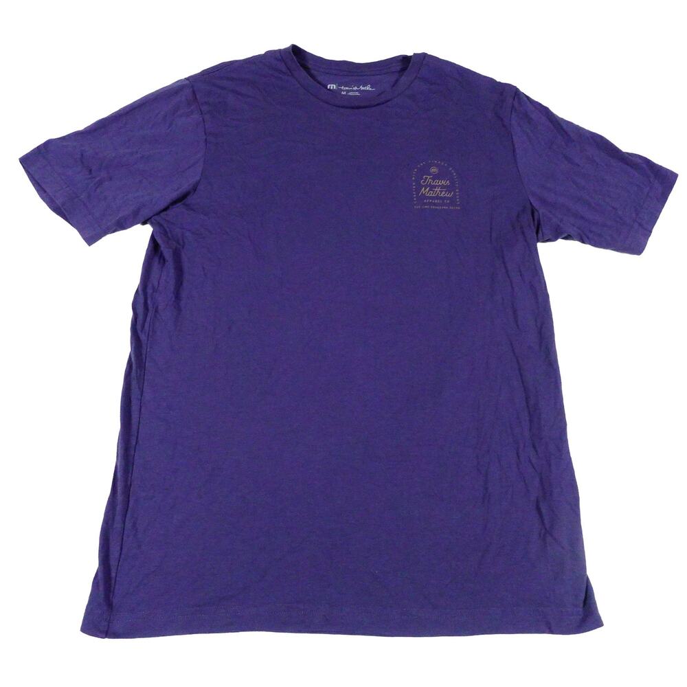 Travis Mathew Purple Front and Back Graphic T Shirt Pima Cotton Men's Medium